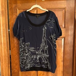 Navy Graphic Louis Vuitton Women’s Top